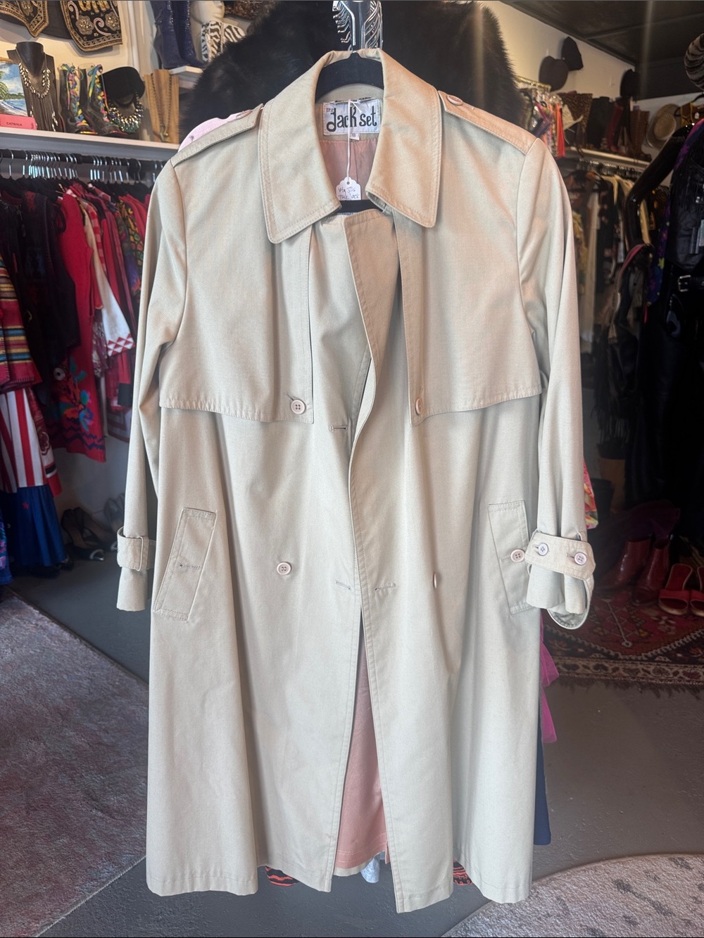 Vintage 80s the Jack set Classic Beige Trench Coat